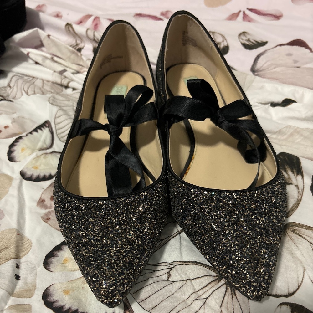 Betsey Johnson (Betsey blue) glitter flats